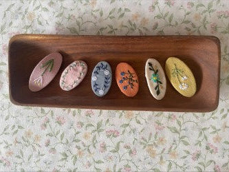 Mabel Oval Embroidered Barrette