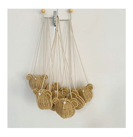 Teddy Rattan Crossbody Bag
