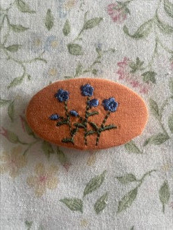 Mabel Oval Embroidered Barrette